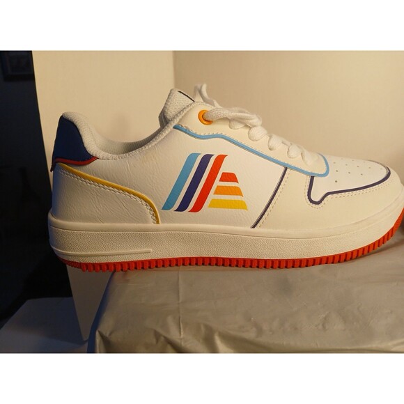 ALDI Gear 2024 Women's Size 7 Multicolor White Sneakers Lace Up Shoe Logo NEW - Picture 3 of 16